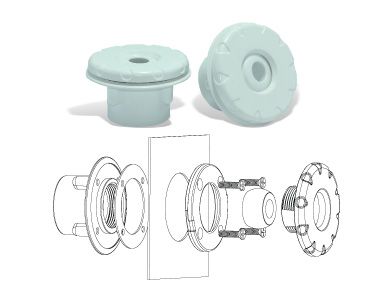 Dispositivos para Piscinas de Vinil. - Dispositivo de Retorno.