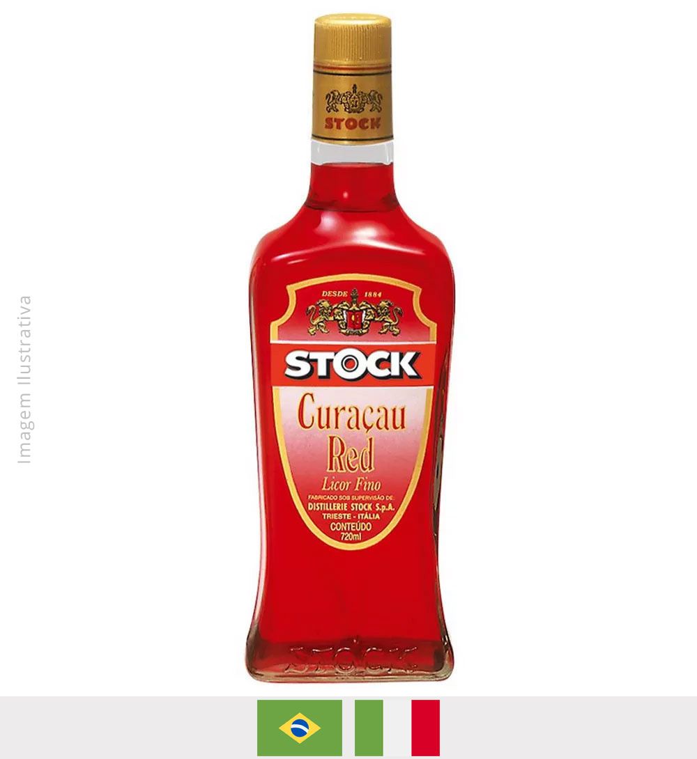 Licor Fino Stock Curaçau Red 720ml - Licor Fino Stock Curaçau Red