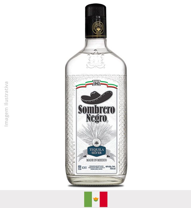 Tequila Sombrero Negro Prata 750ml - Tequila Sombrero Prata
