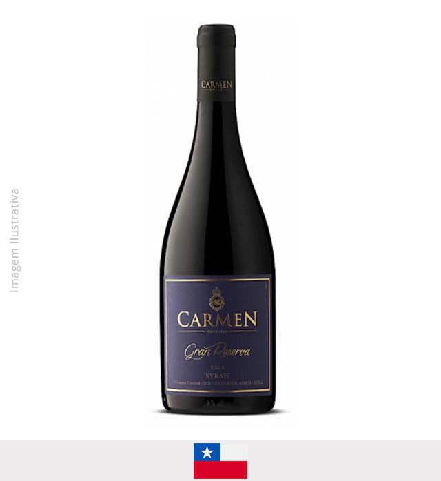 Vinho Chileno Carmen Gran Reserva Syrah 750ml - Vinho Chileno Carmem Gran Reserva Syrah
