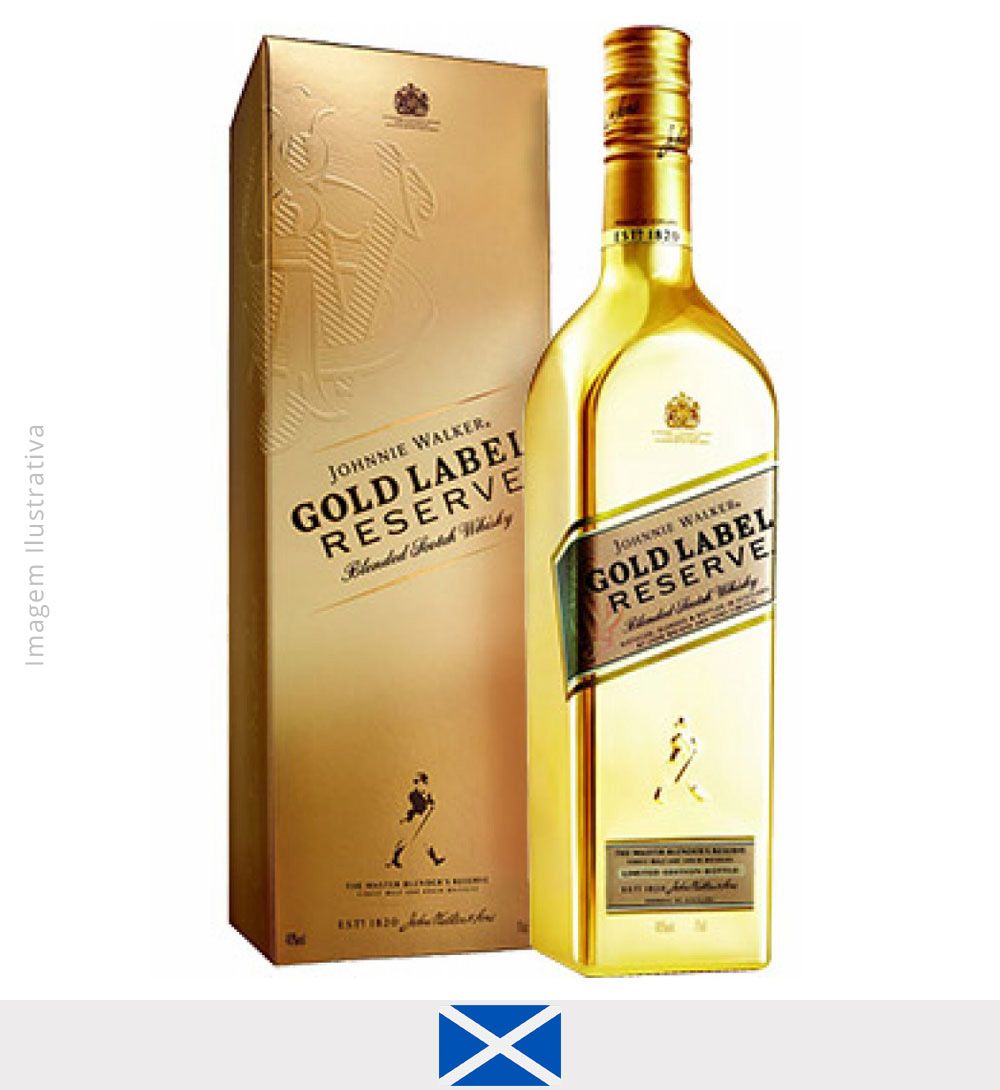 Whisky Johnnie Walker Gold Label Garrafa Dourada 750ml - Whisky Johnnie Walker Gold Label Garrafa Dourada