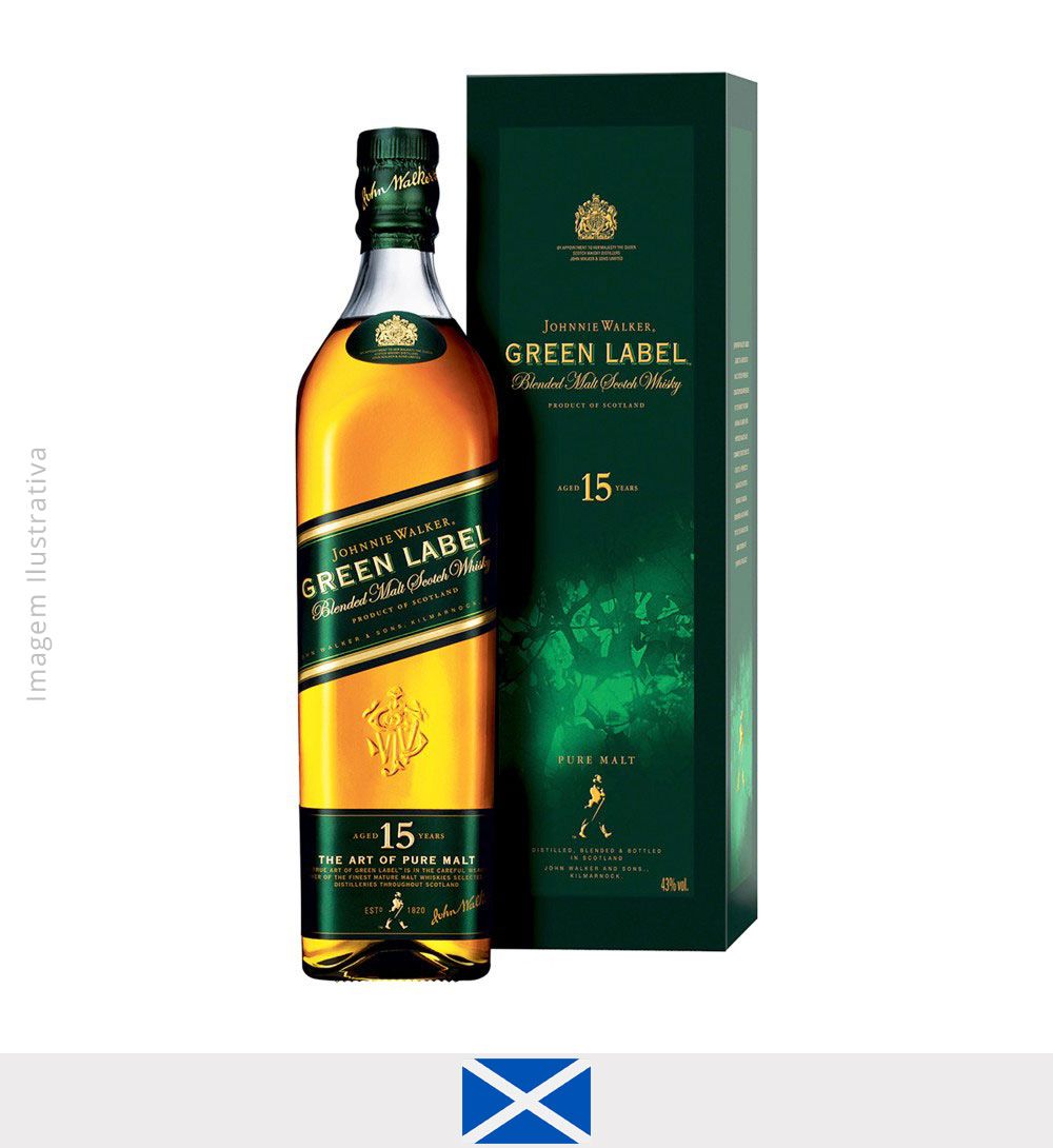 Whisky Johnnie Walker Green Label 15 anos 750ml - Johnnie Walker Green Label 15 anos
