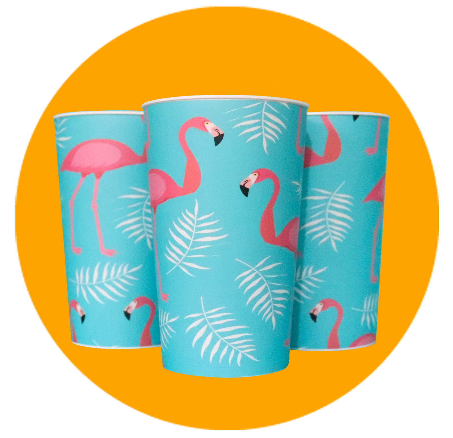 Copo Label 550ml Branco - Flamingo - Copo personalizado Label 550ml