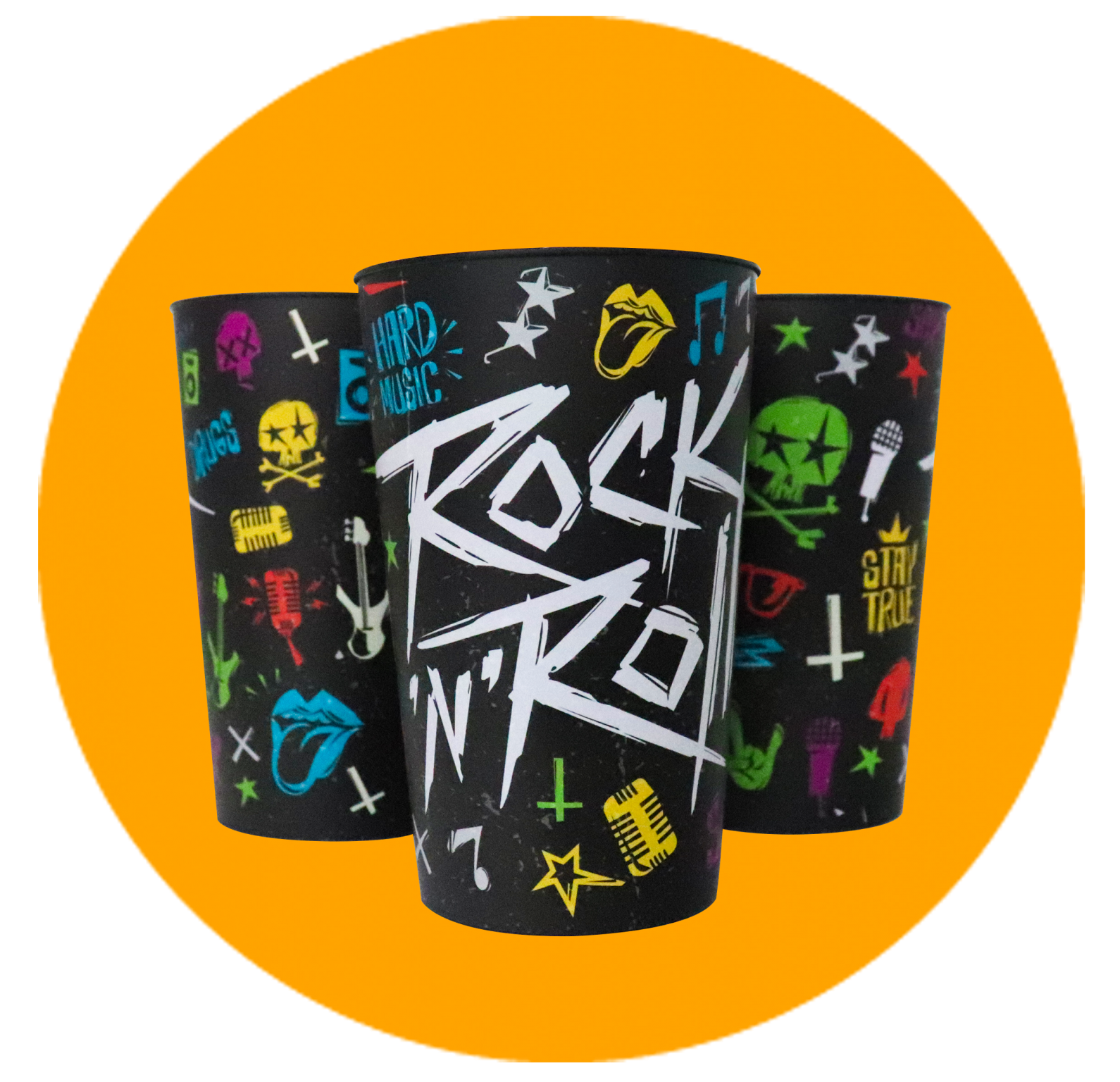 Copo Label 550ml - Rock n Roll - Copo personalizado Label 550ml