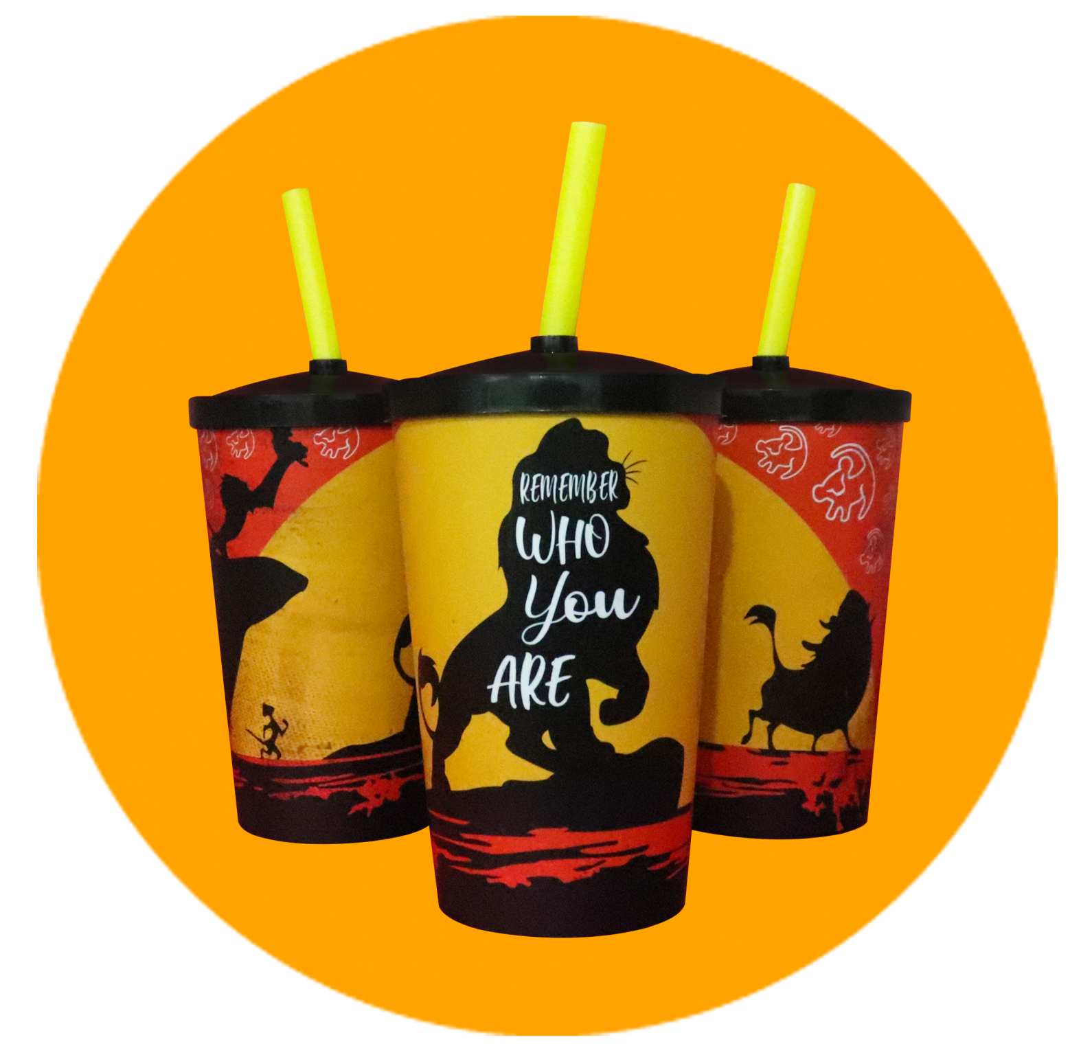 Copo Label 550ml c/tampa e canudo - Rei da Selva