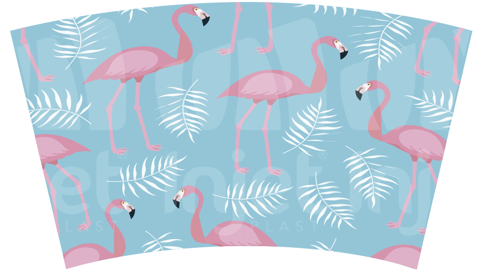 Copo Label 550ml c/tampa e canudo - Flamingo