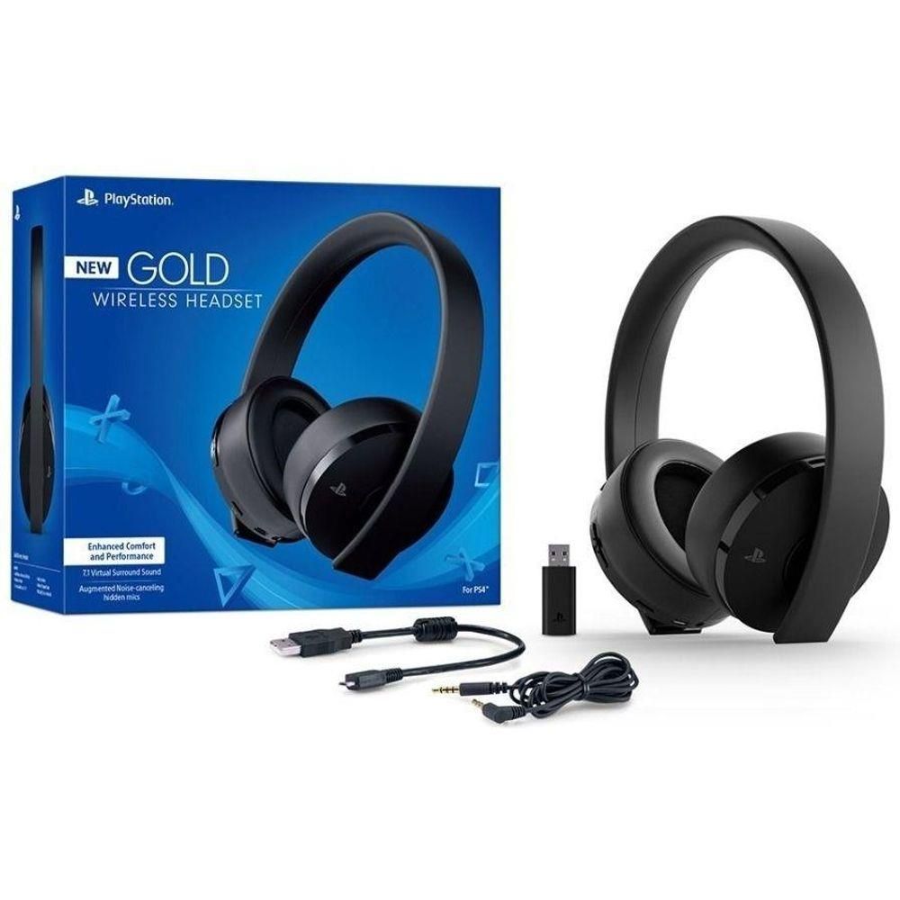 Headset Wireless Playstation Gold Sony Preto 7.1 Surround