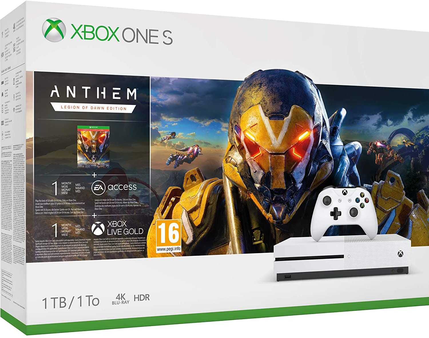 Microsoft Xbox One S 1TB Standard Branco Bundle Anthem