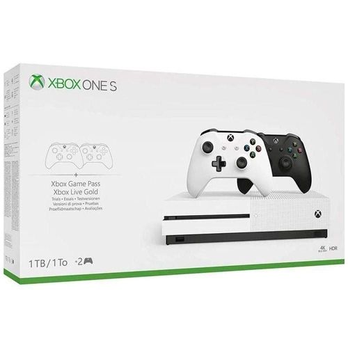 Xbox One S 1TB Branco c/ 2 Controles (Branco e Preto)