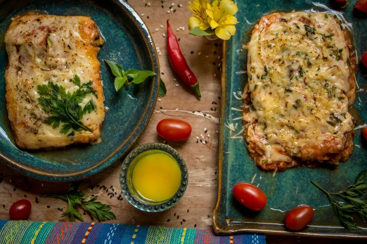 Lasanha de Berinjela Com Molho de Tomate Fresco