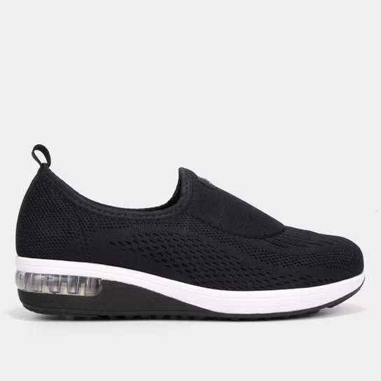 T�nis Slip On Modare El�stico Bolha Feminino - Preto Cod.7320.217