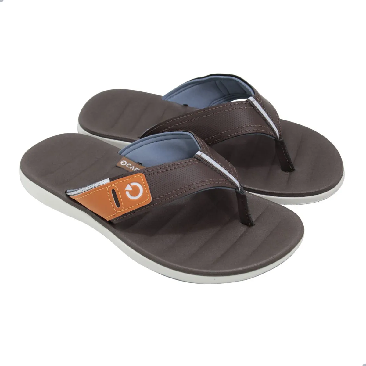 Chinelo Cartago Masculino M�laga Marrom/Branco/Azul