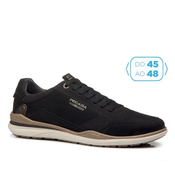 SAPAT�NIS PEGADA MASCULINO  COURO COD. .519106-08 COR PRETO
