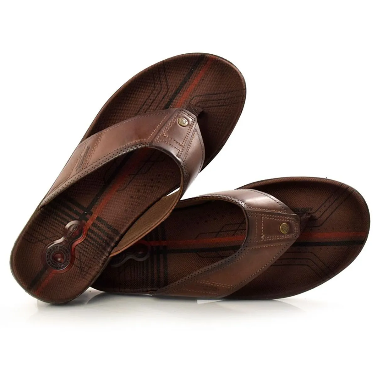 Chinelo Masculino de Couro Pegada Cod.530641