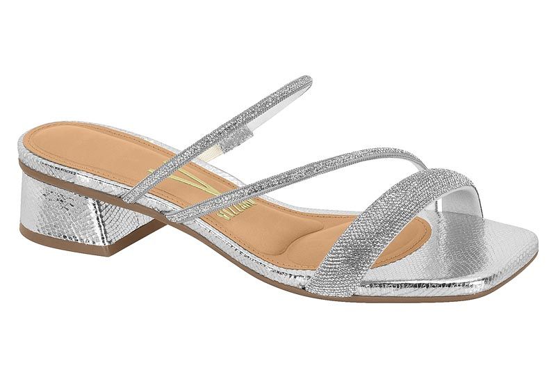 Vizzano Tamanco Salto Bloco Bx Metalizado Strass 6454.221