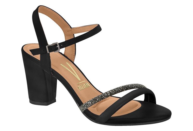 Sandalia Feminina Salto Medio Strass Vizzano 6262.1009