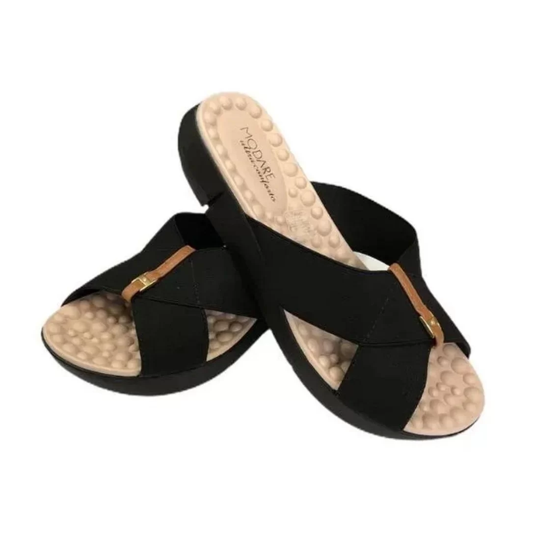 Chinelo Modare Preto/Camel 7142.101