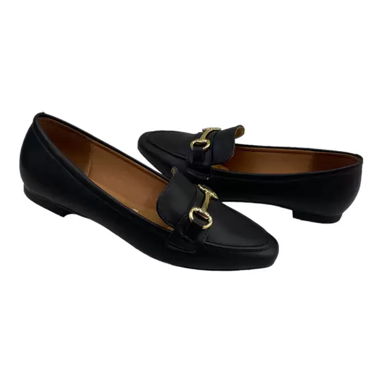 Mocassim Feminina Vizzano cod.1351.106.7286 Sapato Social Salto Baixo Leve Preto