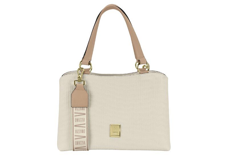 Bolsa Vizzano Napa Soft Triang B N/Gorg Branco Off e Bege Cod. 10070.4.27786