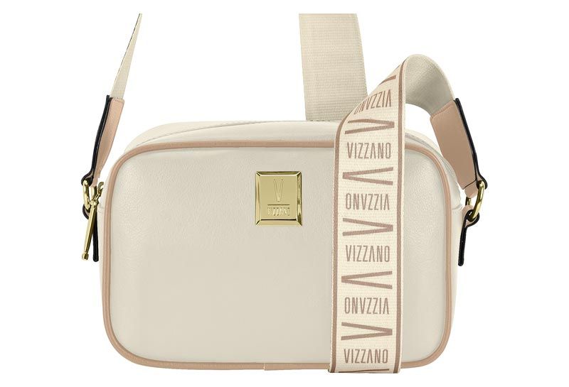 Bolsa Vizzano Napa Soft Triangulo Branco Off e Bege N Gorgurao Cod. 10003.10.27784