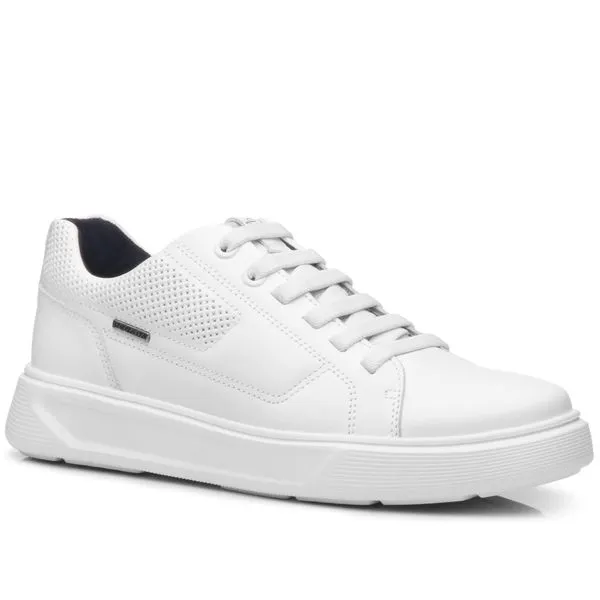 SAPAT�NIS CASUAL PEGADA MASCULINO EM COURO BRANCO 110923