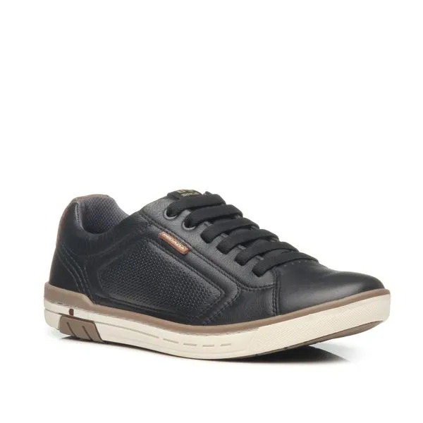 SAPAT�NIS PEGADA MASCULINO EM COURO PRETO 119312