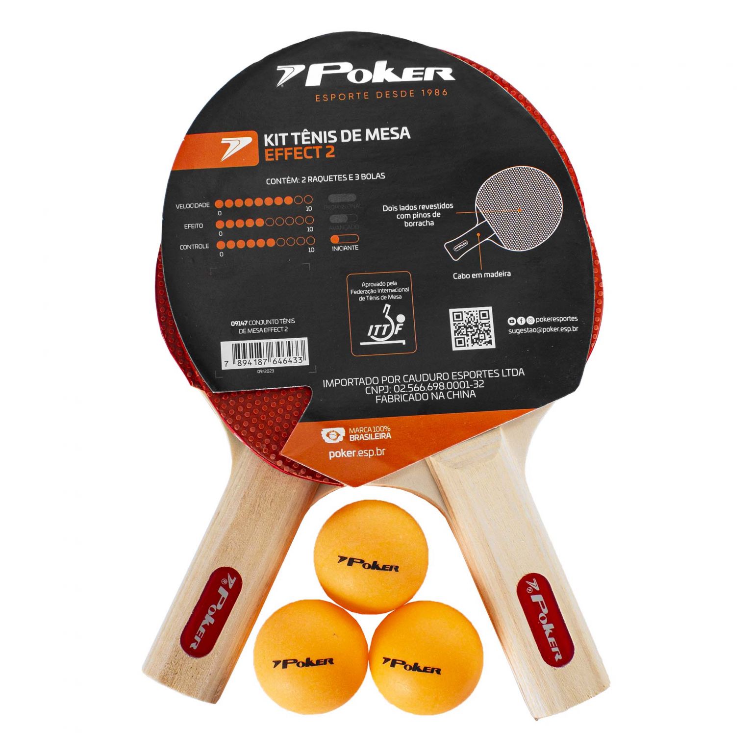 Conjunto Mesa Effect II - 2 Raquetes e 3 Bolas 09147