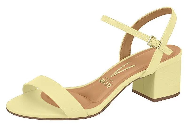 Sandalia Vizzano Salto Baixo Bloco Amarelo 6291.900
