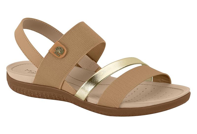 Sandalia Modare Ultraconforto Tan/ Dourado/ Camel 7125.233