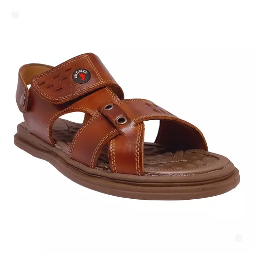Sand�lia Gilcalce Masculina Franciscana Couro Original - Cod. 060