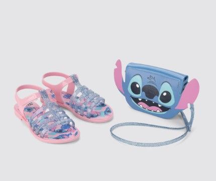 Sand�lia Infantil Grendene Kids Stitch Clutch Com Beg Rosa