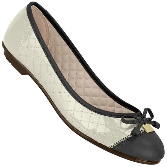 Sapatilha Moleca 5027.1407 Branco Off / Preto