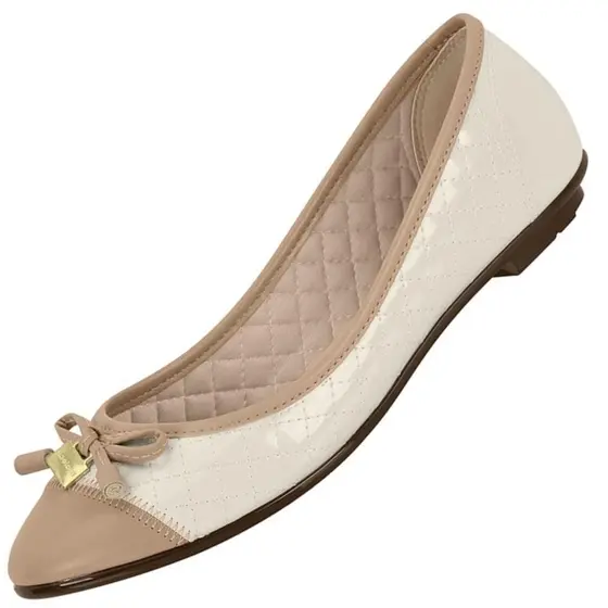 Sapatilha Moleca 5027.1407 Branco Off - Bege