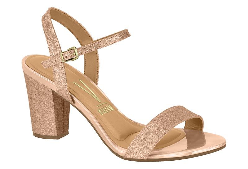 Sand�lia Salto M�dio Feminina Vizzano 6262.474 Ouro Rosado