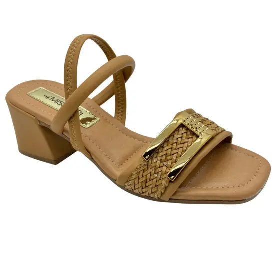 Sand�lia Salto M�dio Grosso Calce F�cil Mississipi MB832 - Mel