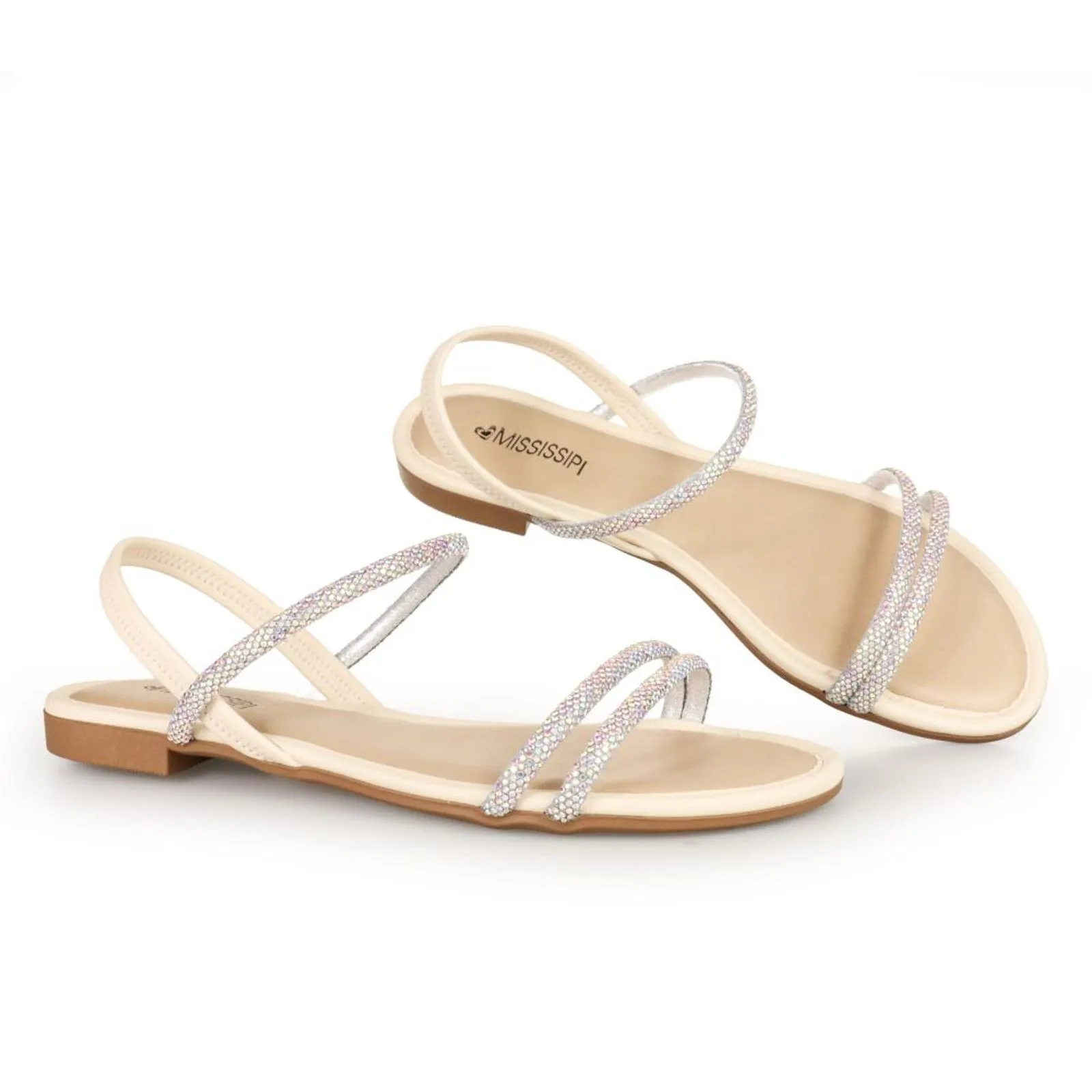 Sand�lia Rasteira Feminina Mississipi - MI443 - Baunilha