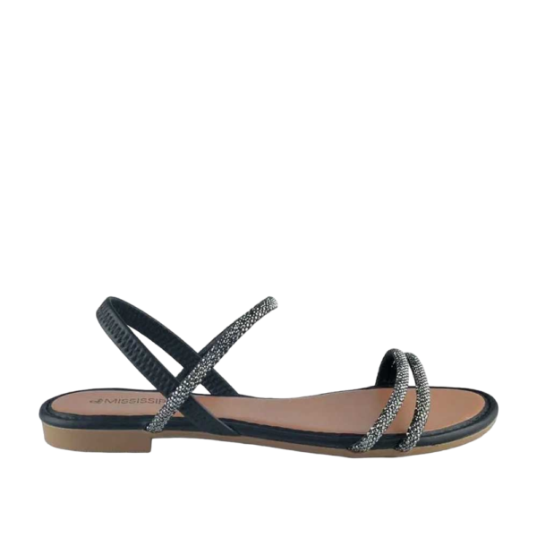 Sand�lia Rasteira Feminina Mississipi - MI443 - Preto