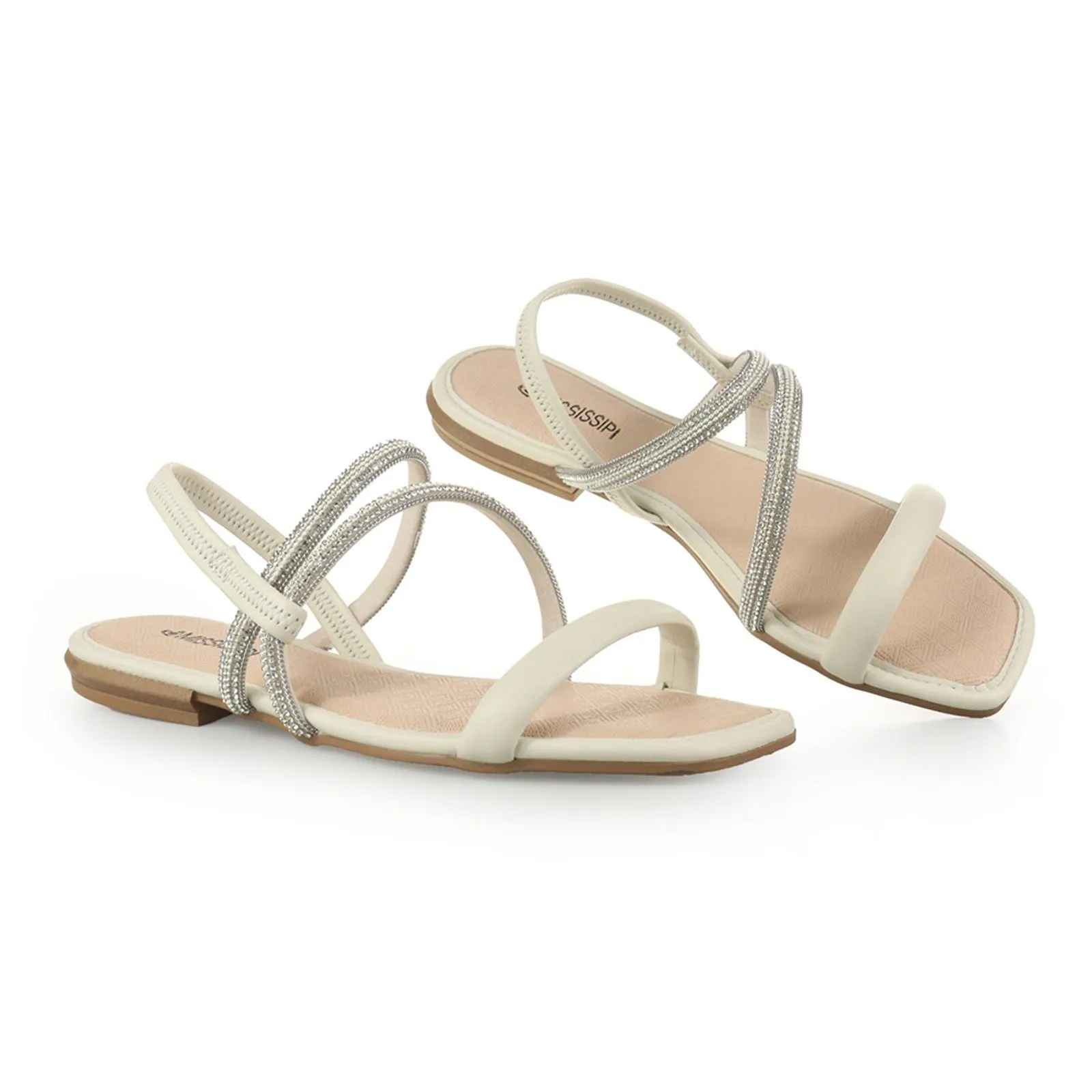 Rasteira Feminina Casual Mississipi - Mb752 - Gelo