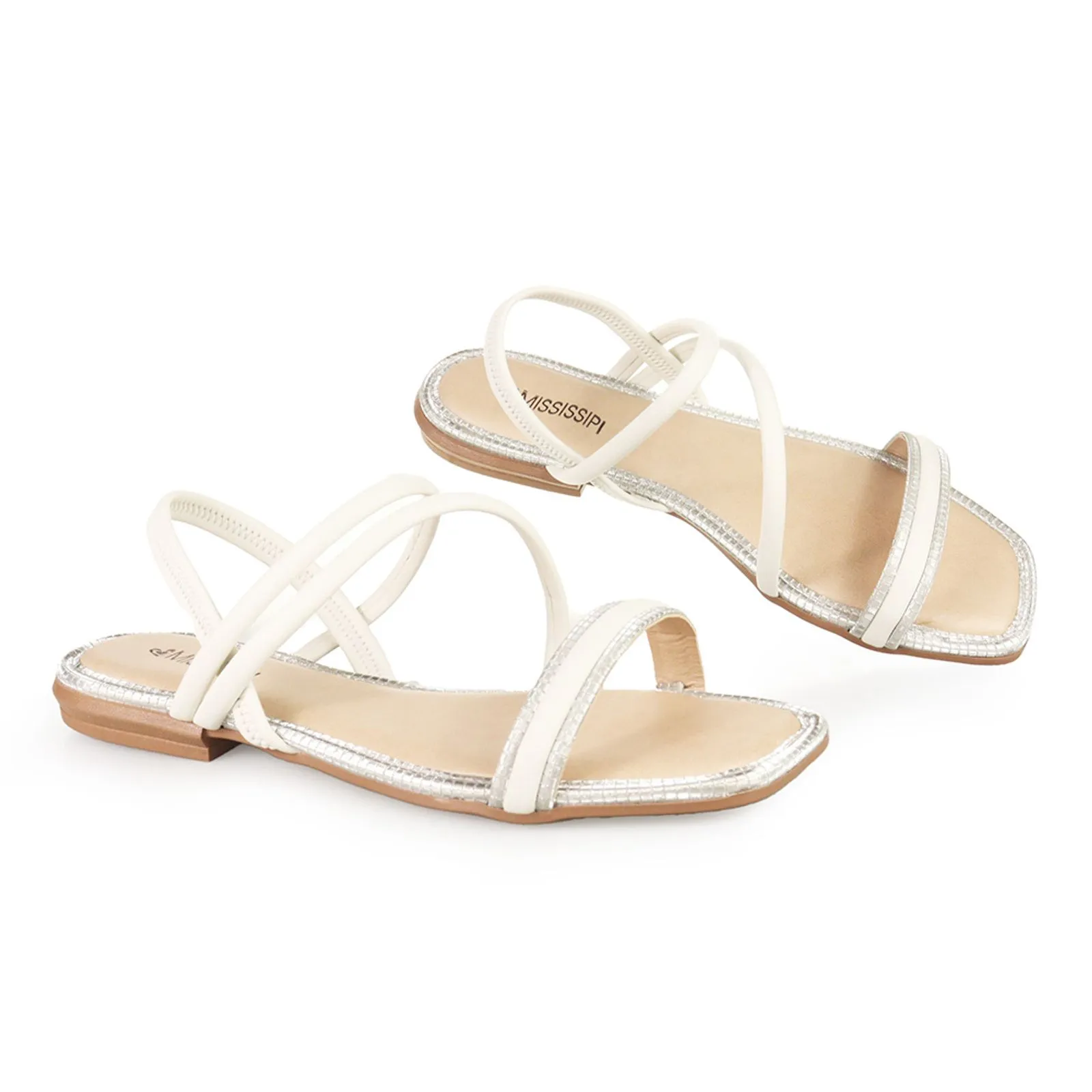 Sand�lia Feminina Mississipi - MB043 - Ouro-Gelo