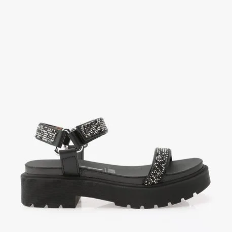 Vizzano Sand�lia Plataforma Com Strass Conforto Preta
