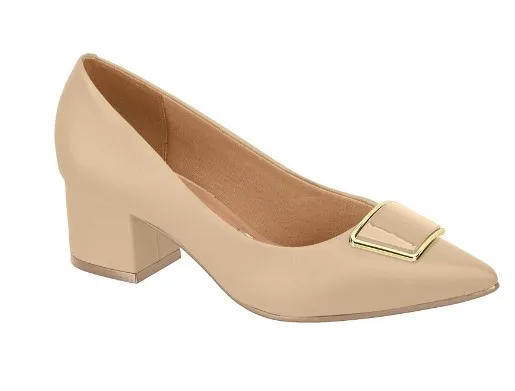 Sapato Vizzano Salto Baixo Feminino 1220.364 Bege