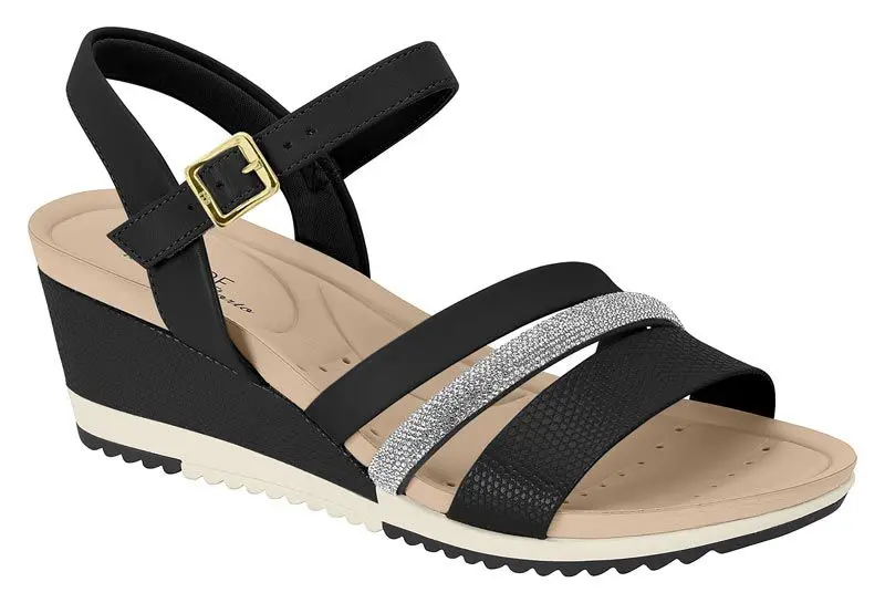 Sand�lia Modare 7123.147 Preta Strass