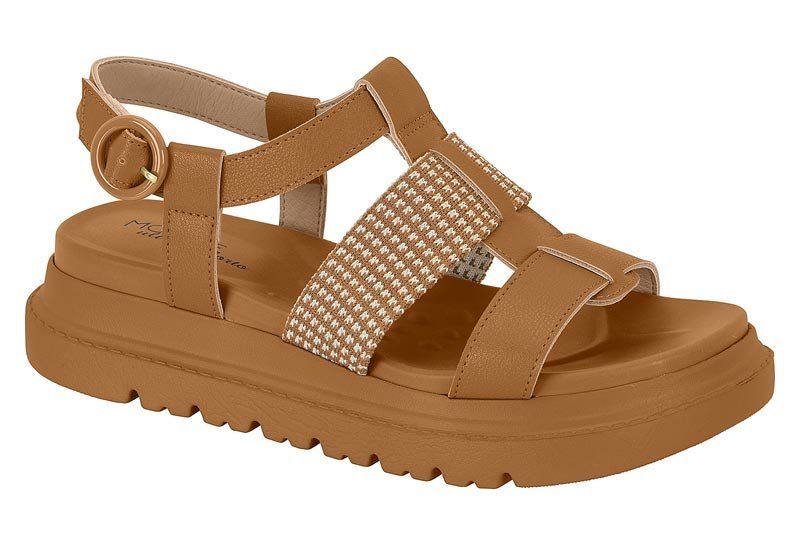 Sand�lia Modare Plataforma Feminina 7200.101 - Camel