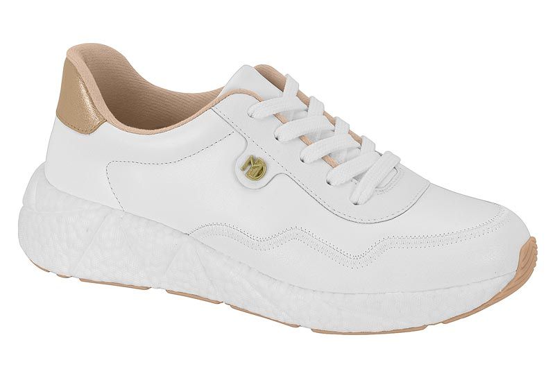 TENIS MODARE 7395.100.28623 CASUAL - BRANCO/DOURADO