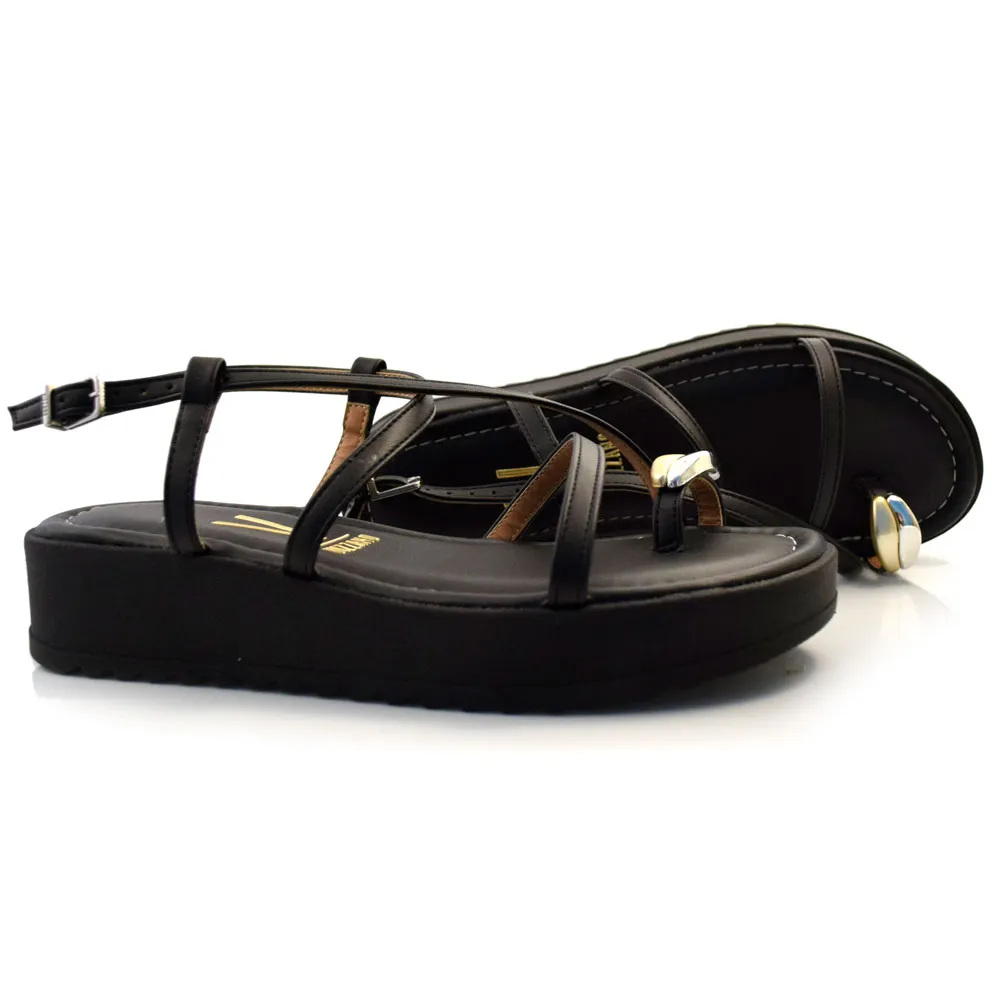 Sand�lia Flat Feminina Vizzano 6492.321 - Preto