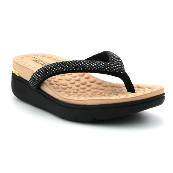 Tamanco Modare 7151.129 Salto Anabela Conforto Espor�o - Preto