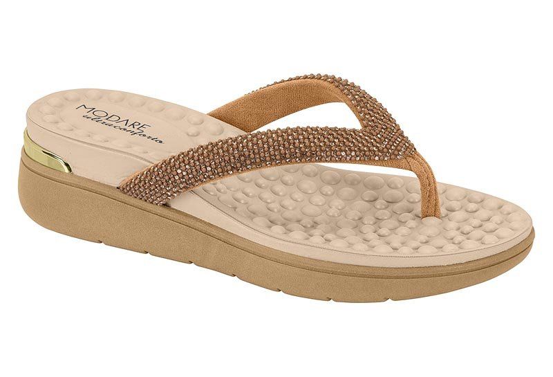 Tamanco Modare 7151.129 Salto Anabela Conforto Espor�o - Camel