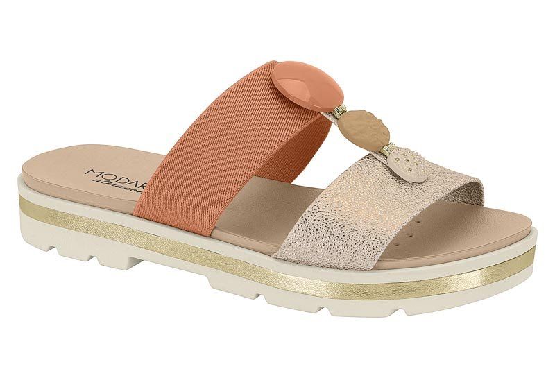 Tamanco Modare Ultraconforto 7132.138 Feminino Ouro Rosado Coral