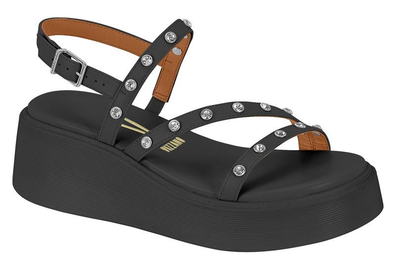 Sand�lia Vizzano Plataforma Ref. 6525.101 Pelica Cor: Preto