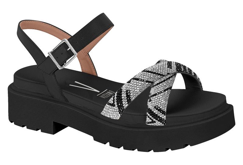 Sand�lia Feminina Vizzano 6499.114 - Preto Black Diamond